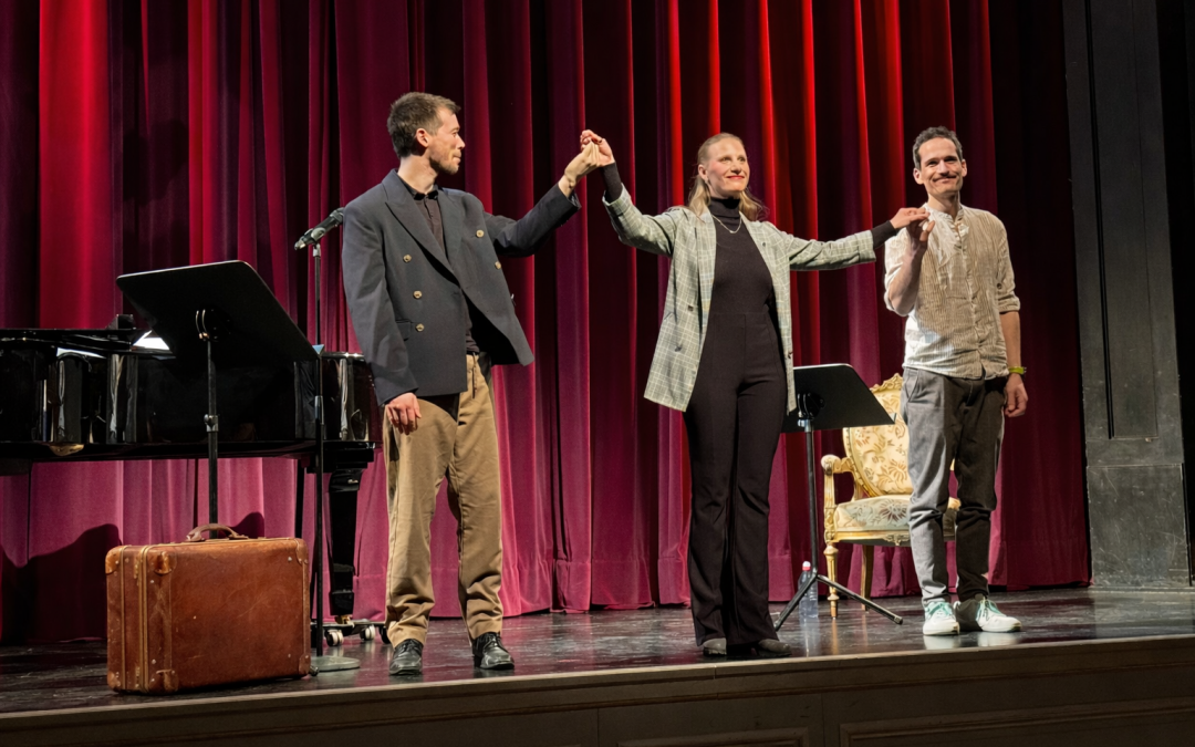 Font, Vogt und Burger beim Marlene Dietrich Abend in Freiberg